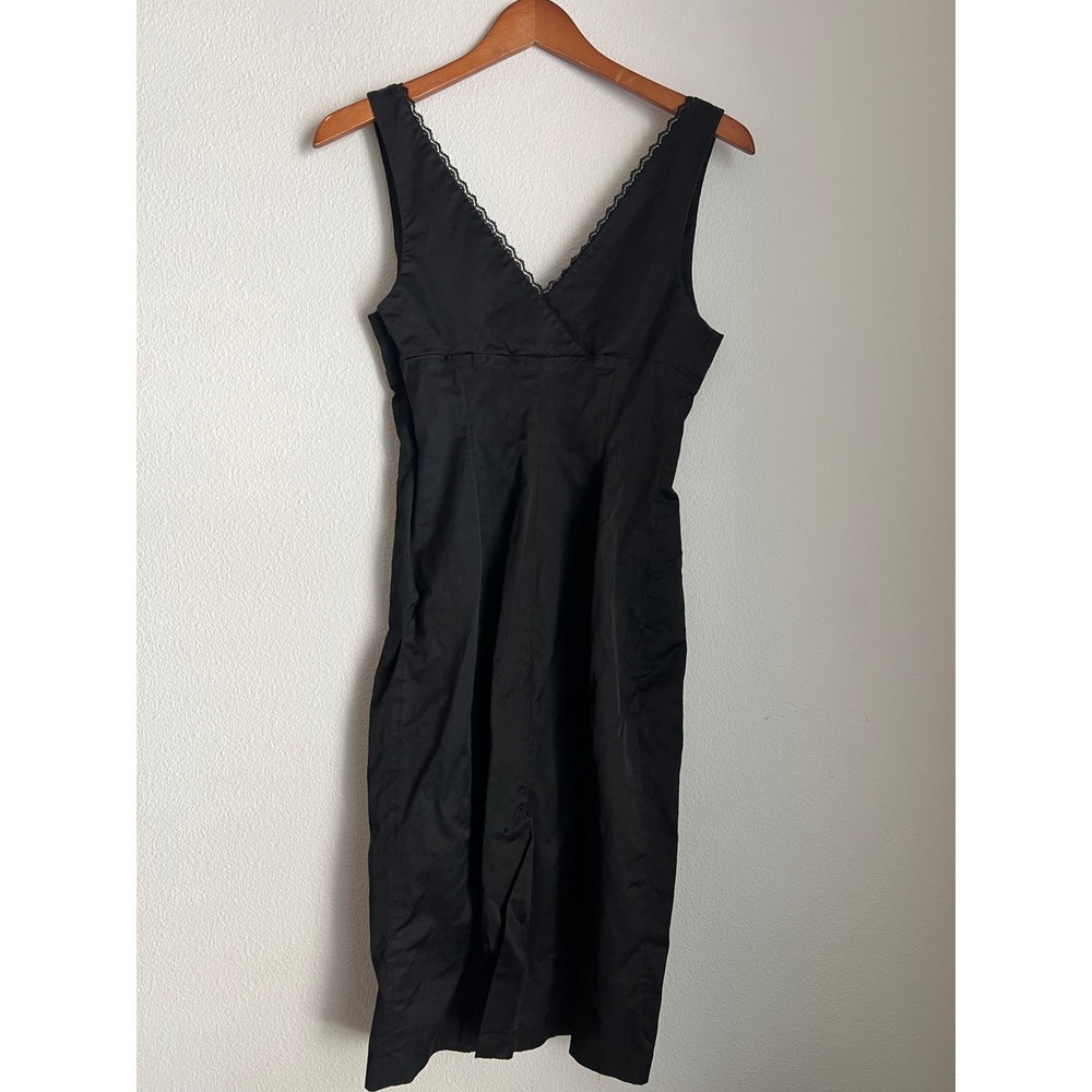 Bebe Black Sleeveless Lace Trim Dress Cocktail Party Made in USA Medium - Picture 4 of 8
